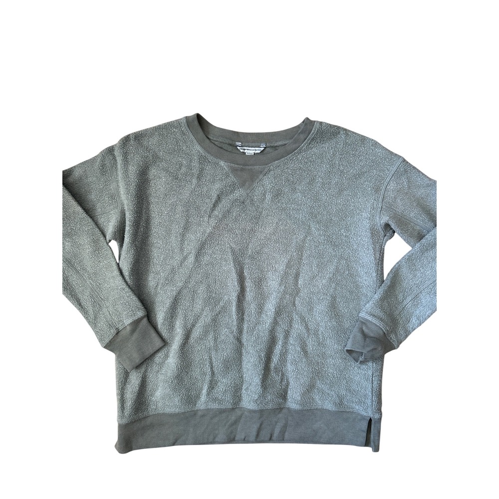 American Eagle Outfitters Olive Green Textured Crew Neck Sweatshirt Small